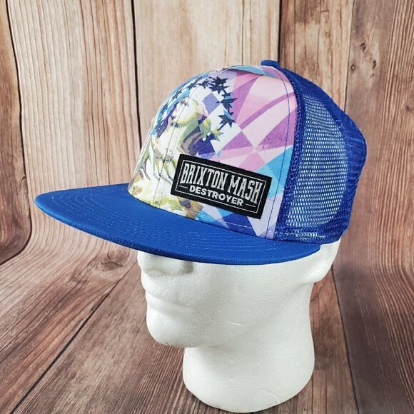 NWOT Brixton Mash Destroyer Adjustable Mesh Snapback Trucker Hat Cap Drew Estate - Picture 2 of 16